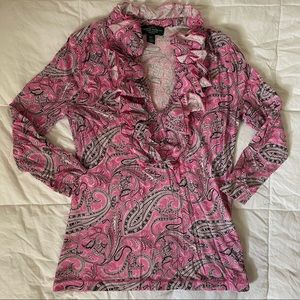 y2k paisley blouse